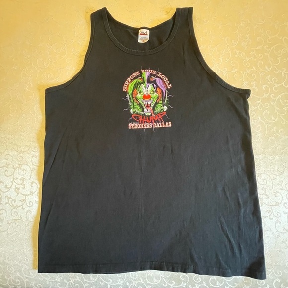 Strikers Dallas Motorcycle Shop Support Your Local Chump Men’s Tank Top - Picture 3 of 9
